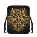 Gold Owl Spirit Print Rectangular Crossbody Bag