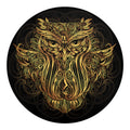 Gold Owl Spirit Print Round Blanket