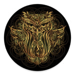 Gold Owl Spirit Print Round Floor Mat