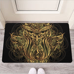 Gold Owl Spirit Print Rubber Doormat