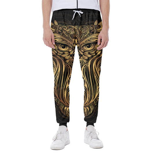 Gold Owl Spirit Print Scuba Joggers