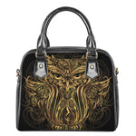 Gold Owl Spirit Print Shoulder Handbag