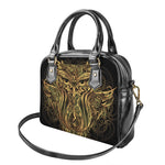 Gold Owl Spirit Print Shoulder Handbag