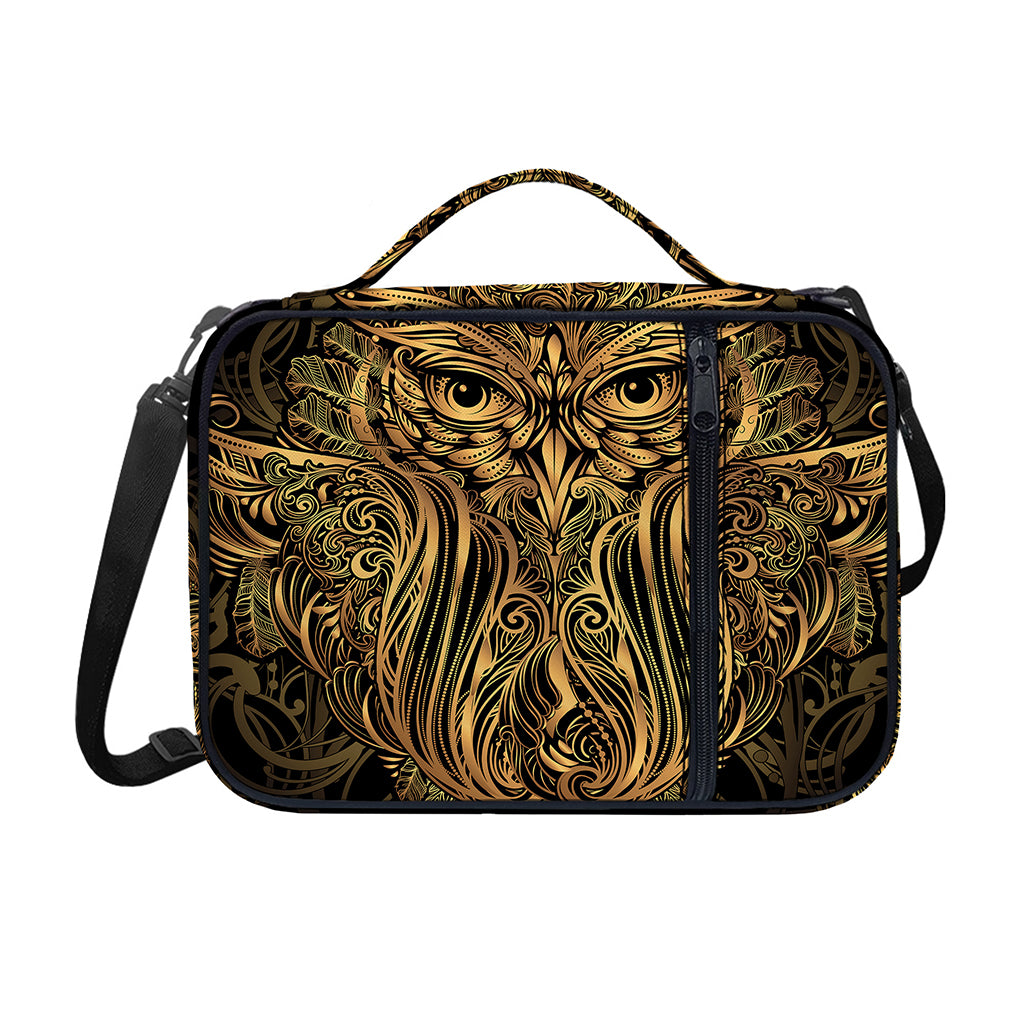 Gold Owl Spirit Print Shoulder Strap Bible Bag