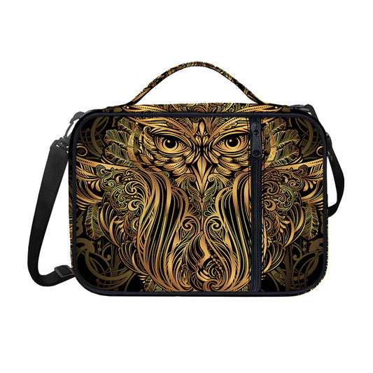 Gold Owl Spirit Print Shoulder Strap Bible Bag