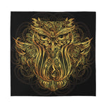 Gold Owl Spirit Print Silk Bandana