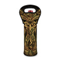 Gold Owl Spirit Print Single Neoprene Wine Tote