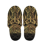 Gold Owl Spirit Print Slippers