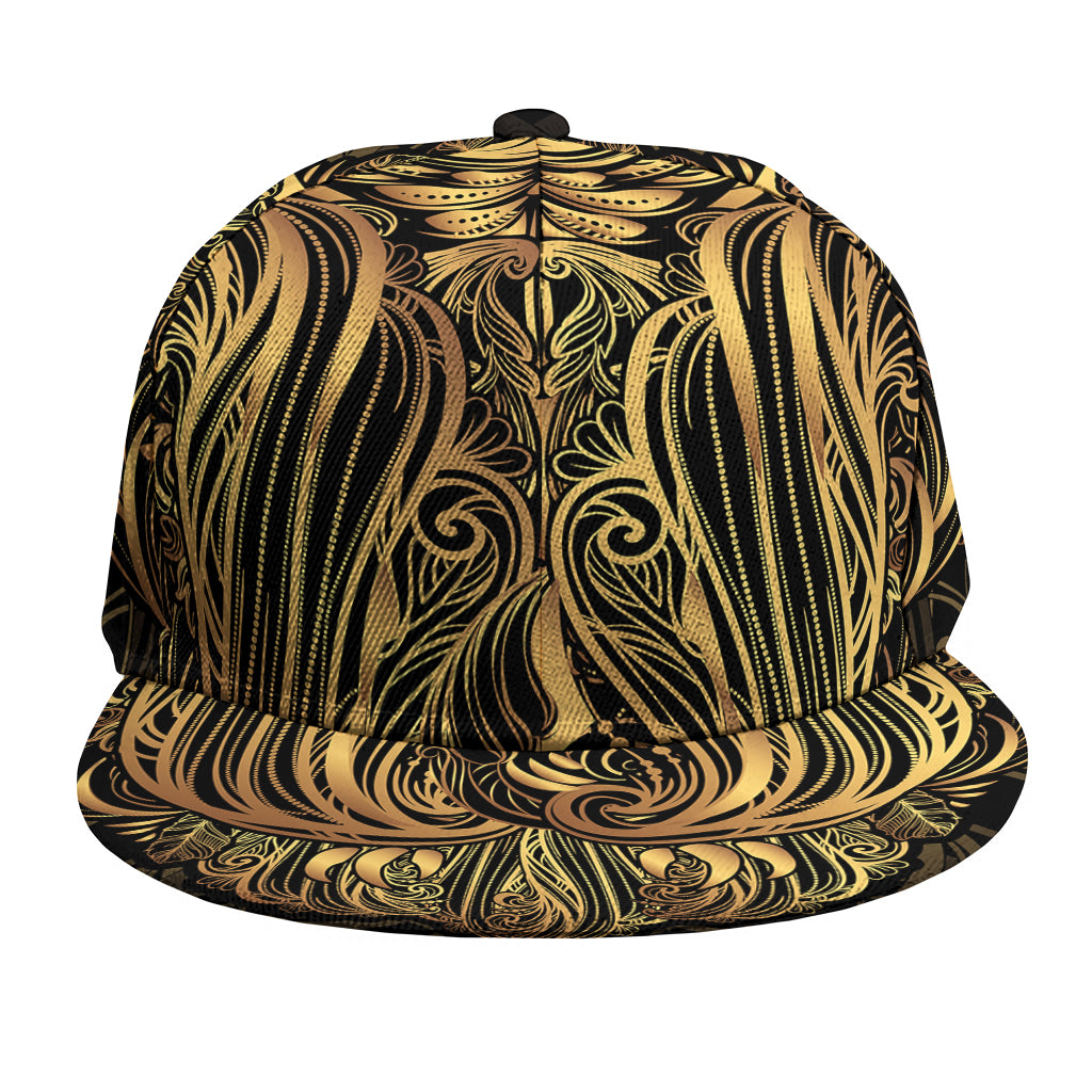 Gold Owl Spirit Print Snapback Cap