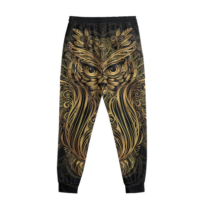 Gold Owl Spirit Print Sweatpants
