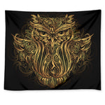 Gold Owl Spirit Print Tapestry