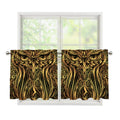 Gold Owl Spirit Print Tier Curtains