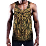Gold Owl Spirit Print Training Tank Top