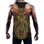 Gold Owl Spirit Print Training Tank Top