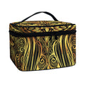 Gold Owl Spirit Print Travel Makeup Bag