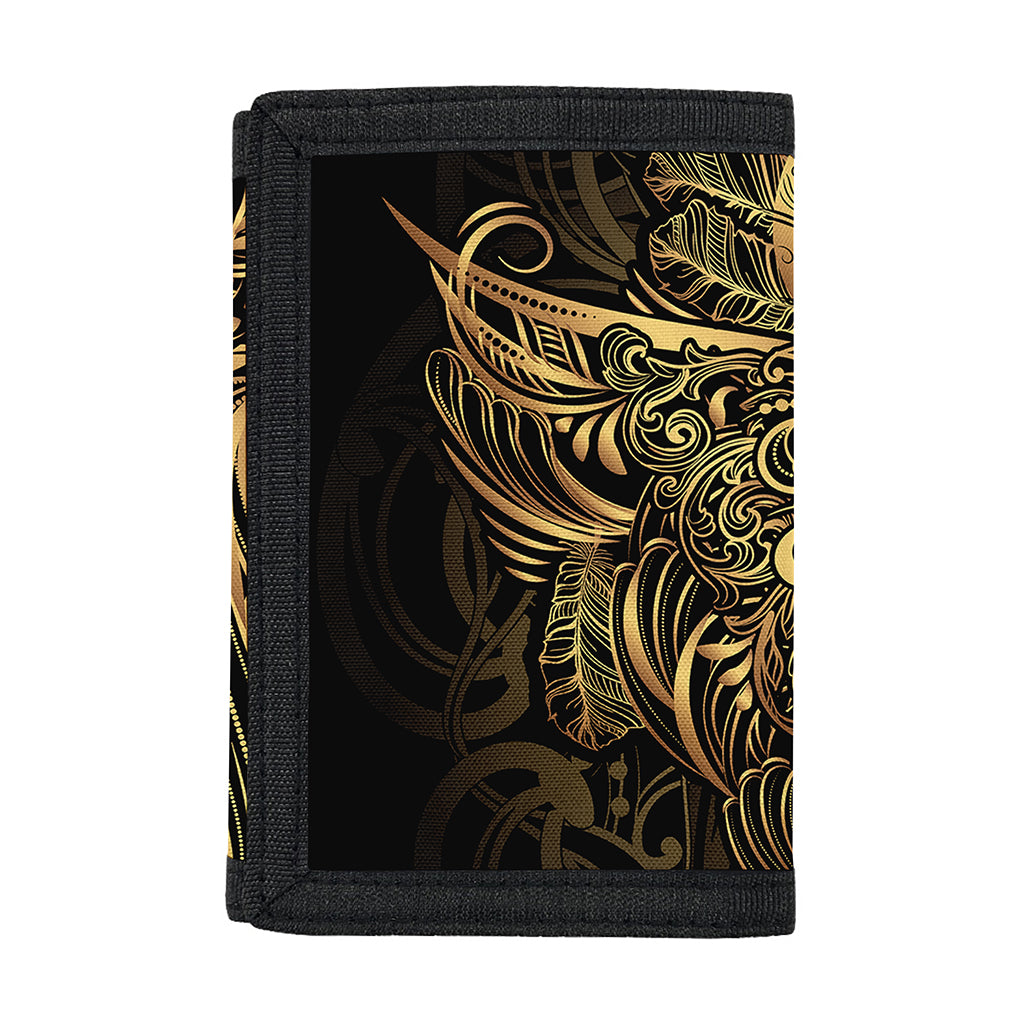 Gold Owl Spirit Print Trifold Wallet
