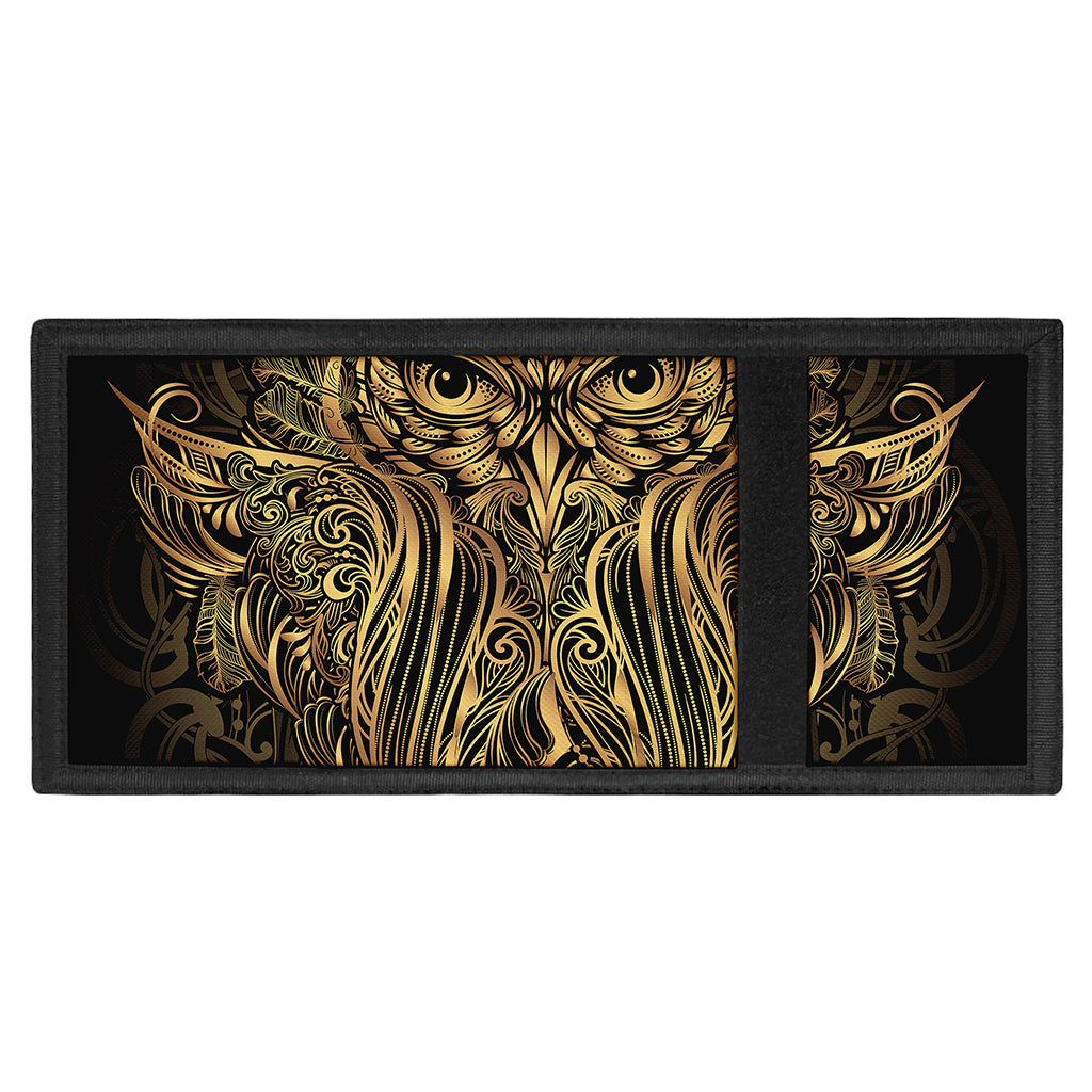 Gold Owl Spirit Print Trifold Wallet