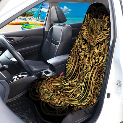 Gold Owl Spirit Print Waterproof Car Seat Cover
