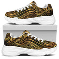 Gold Owl Spirit Print White Chunky Shoes