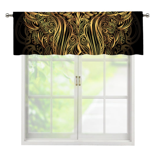 Gold Owl Spirit Print Window Valance