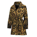 Gold Owl Spirit Print Women's Bathrobe