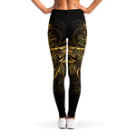 Gold Owl Spirit Print Women's Leggings