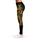 Gold Owl Spirit Print Women's Leggings