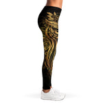 Gold Owl Spirit Print Women's Leggings