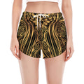 Gold Owl Spirit Print Women's Split Running Shorts