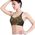 Gold Owl Spirit Print Women's Sports Bra