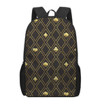 Gold Playing Card Suits Pattern Print 17 Inch Backpack