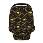Gold Playing Card Suits Pattern Print Baby Seat Cover