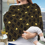 Gold Playing Card Suits Pattern Print Baby Seat Cover