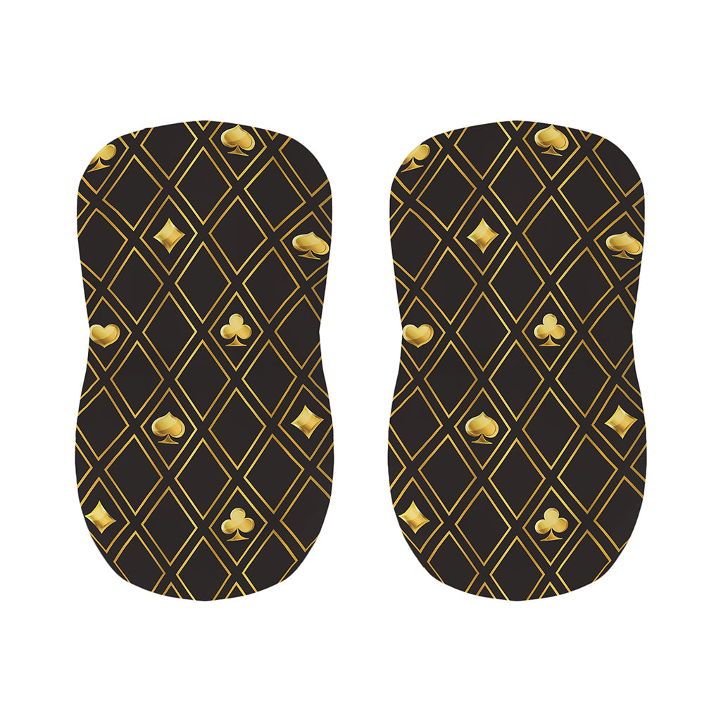 Gold Playing Card Suits Pattern Print Bar Stool Covers