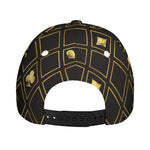 Gold Playing Card Suits Pattern Print Baseball Cap