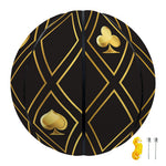 Gold Playing Card Suits Pattern Print Basketball