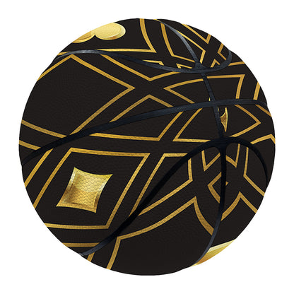 Gold Playing Card Suits Pattern Print Basketball
