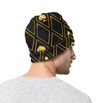 Gold Playing Card Suits Pattern Print Beanie