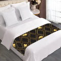 Gold Playing Card Suits Pattern Print Bed Runner