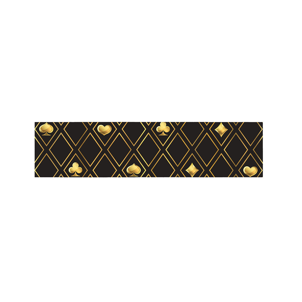 Gold Playing Card Suits Pattern Print Bed Runner