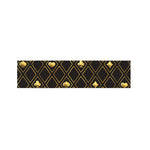 Gold Playing Card Suits Pattern Print Bed Runner