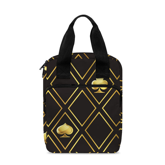 Gold Playing Card Suits Pattern Print Bible Tote Bag