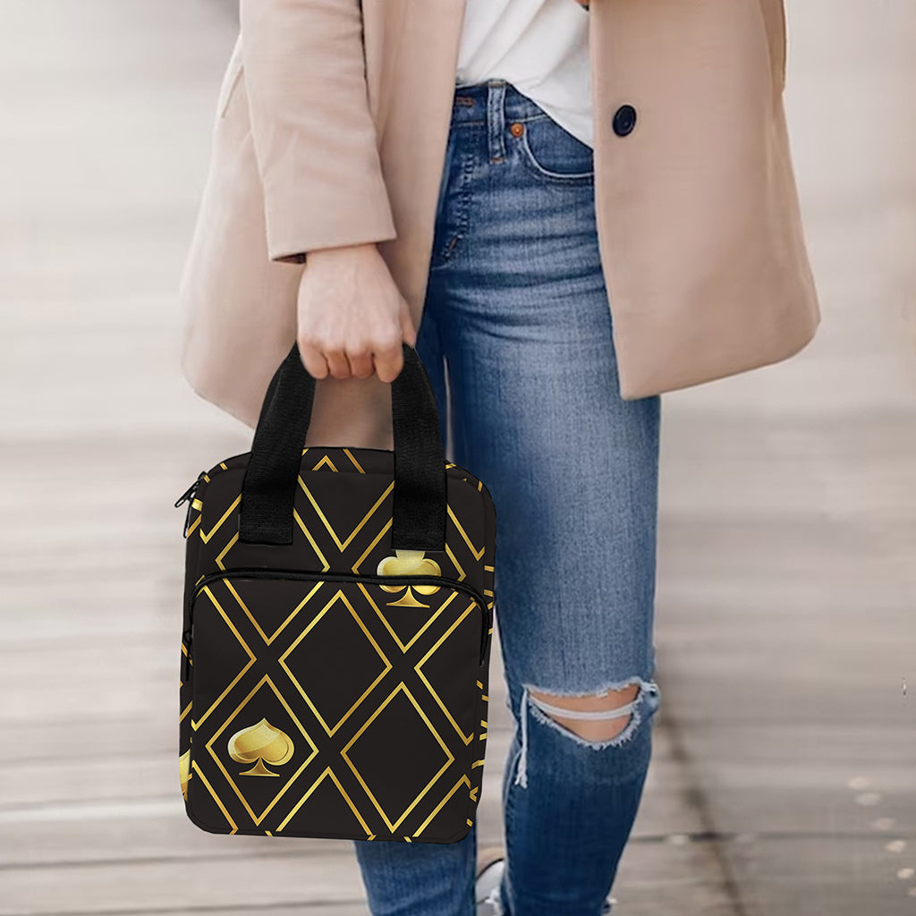 Gold Playing Card Suits Pattern Print Bible Tote Bag