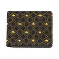 Gold Playing Card Suits Pattern Print Bifold Wallet