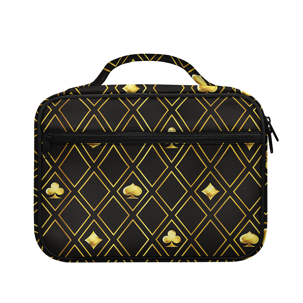 Gold Playing Card Suits Pattern Print Briefcase Bible Bag