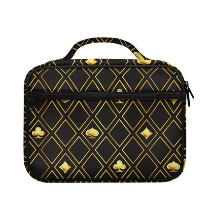 Gold Playing Card Suits Pattern Print Briefcase Bible Bag