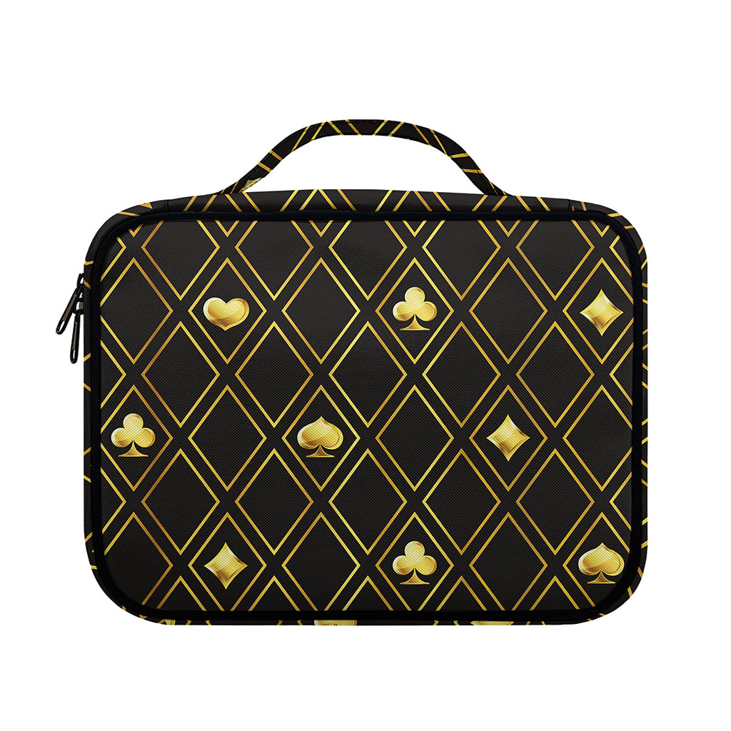 Gold Playing Card Suits Pattern Print Briefcase Bible Bag