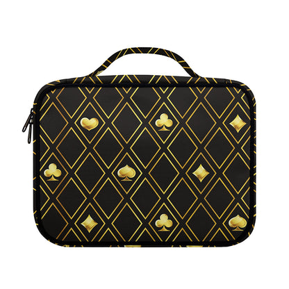 Gold Playing Card Suits Pattern Print Briefcase Bible Bag