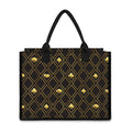 Gold Playing Card Suits Pattern Print Canvas Tote Bag