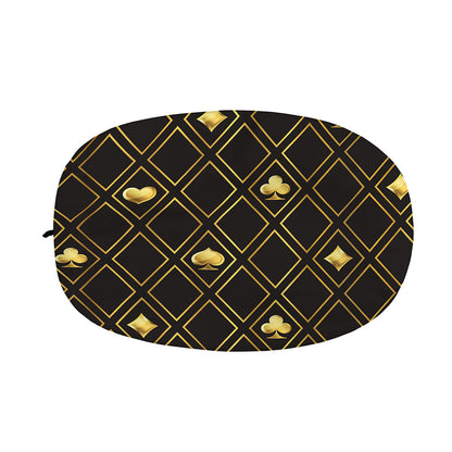 Gold Playing Card Suits Pattern Print Car Side Mirror Covers